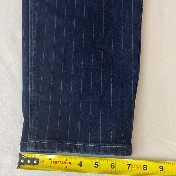 Laurie Felt Women Metallic Pinstripe Ankle Skinny Navy Jeans 26WP Mid-Rise NWT - Picture 12 of 12